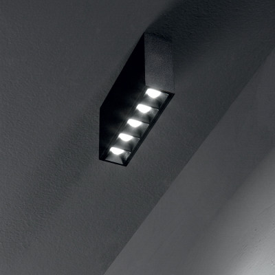Ideal lux - Lika - Faretto da soffitto a led con struttura rettangolare in alluminio - 5 Lampadine Led Integrato 12W - Lumen 1200 - Gradi Kelvin 3000k Luce Calda - IP20 - SKU: 24853