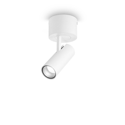 Ideal lux - Play - Faretto da soffitto a led corpo in alluminio con diffusore orientabile - Colore: Bianco - 1 Lampadina - Led Integrato - 7W - Lumen 520 - Gradi Kelvin 3000k Luce Calda - IP20 - SKU: 258287