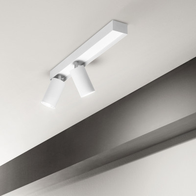 Ideal lux - Profilo - Faretto da soffitto con 2 diffusori orientabili in metallo dal design moderno - 2 Lampadine GU10 28W - IP20 - SKU: 31471M