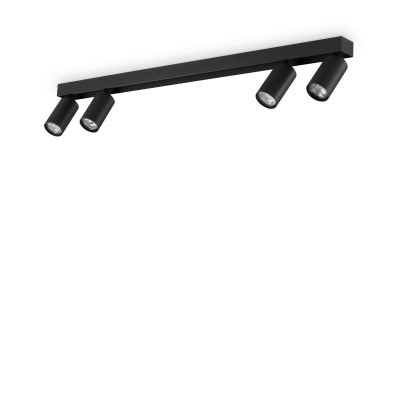 Ideal lux - Profilo - Faretto da soffitto con 4 diffusori orientabili in metallo dal design moderno - 4 Lampadine GU10 28W - IP20 - SKU: 32818G