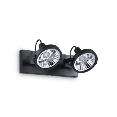 Ideal lux - Glim - Faretto da soffitto con struttura in metallo e 2 diffusori orientabili - 2 Lampadine GU10 50W - IP20 - SKU: 20020M
