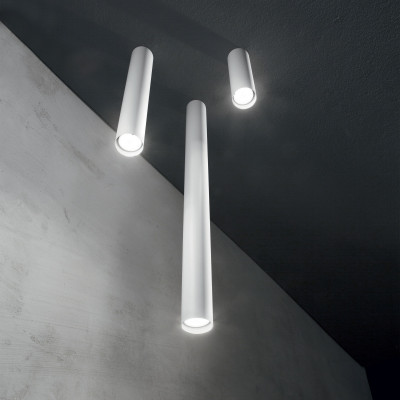 Ideal lux - Look - Faretto da soffitto in alluminio con diffusore cilindrico medio - 1 Lampadina GU10 8W - IP20 - SKU: 23335M