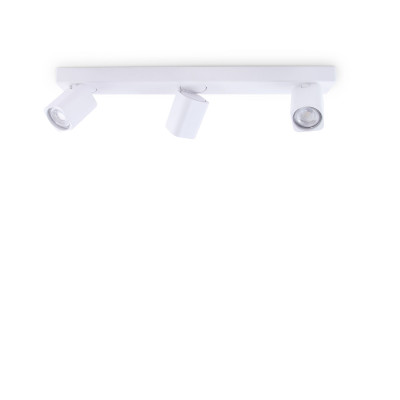 Ideal lux - Rudy - Faretto da soffitto struttura in alluminio e 3 diffuosri orientabili quadrati - Colore: Bianco - 3 Lampadine - GU10 - 35W - IP20 - SKU: 294810