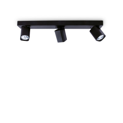 Ideal lux - Rudy - Faretto da soffitto struttura in alluminio e 3 diffuosri orientabili quadrati - 3 Lampadine GU10 35W - IP20 - SKU: 29481M
