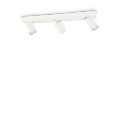 Ideal lux - Rudy - Faretto da soffitto struttura in alluminio e 3 diffuosri orientabili rotondi - Colore: Bianco - 3 Lampadine - GU10 - 35W - IP20 - SKU: 229065