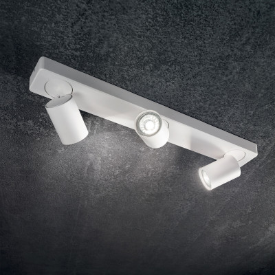 Ideal lux - Rudy - Faretto da soffitto struttura in alluminio e 3 diffuosri orientabili rotondi - 3 Lampadine GU10 35W - IP20 - SKU: 22906M