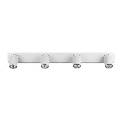 Ideal lux - Rudy - Faretto da soffitto struttura in alluminio e 4 diffuosri orientabili rotondi - Colore: Bianco - 4 Lampadine - GU10 - 35W - IP20 - SKU: 229089