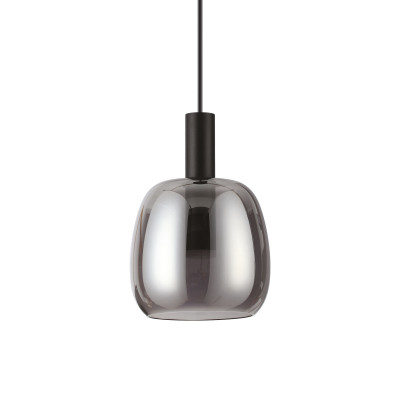 Ideal lux - Coco - Lampada a sospensione a led in metallo diffusore boccia in vetro soffiato - Colore: Grigio Fumè - 1 Lampadina Led Integrato 7W - Lumen 550 - Gradi Kelvin 3000k Luce Calda - IP20 - SKU: 275581