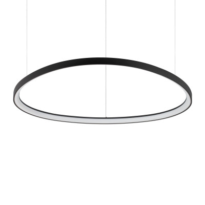 Ideal lux - Gemini - Lampada a sospensione a led gigante in alluiminio dal design moderno - Colore: Nero - 1 Lampadina - Led Integrato - 82W - Lumen 8700 - Gradi Kelvin 3000k Luce Calda - IP20 - SKU: 307695