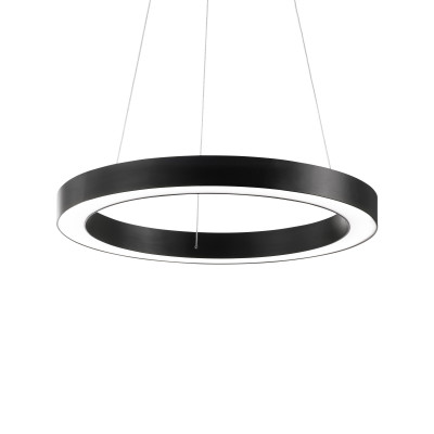 Ideal lux - Oracle - Lampada a sospensione a led in allumino con diffusore in acrilico grande - Colore: Nero - 1 Lampadina - Led Integrato - 35W - Lumen 4100 - Gradi Kelvin 3000k Luce Calda - IP20 - SKU: 222110