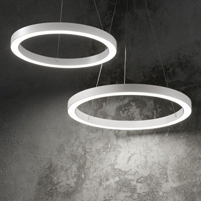 Ideal lux - Oracle - Lampada a sospensione a led in allumino con diffusore in acrilico grande - 1 Lampadina Led Integrato 35W - Lumen 4100 - Gradi Kelvin 3000k Luce Calda - IP20 - SKU: 2113G