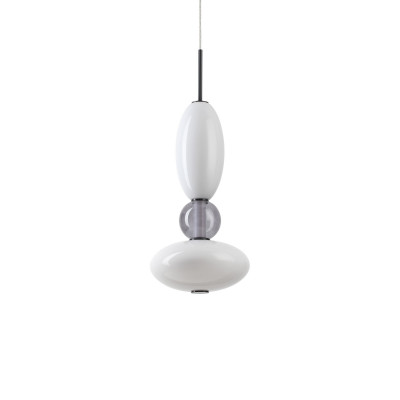 Ideal lux - Lumiere - Lampada a sospensione a led in metallo con diffusore in vetro design elegante - Colore: Bianco - 1 Lampadina Led Integrato 27W - Lumen 3550 - Gradi Kelvin 3000k Luce Calda - IP20 - SKU: 314143