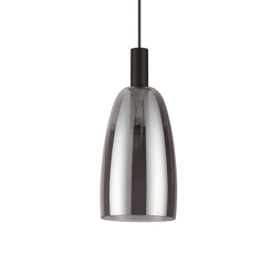 Ideal lux - Coco - Lampada a sospensione a led in metallo diffusore ovale in vetro soffiato - Colore: Grigio Fumè - 1 Lampadina Led Integrato 7W - Lumen 550 - Gradi Kelvin 3000k Luce Calda - IP20 - SKU: 275543