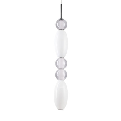 Ideal lux - Lumiere - Lampada a sospensione alta a led in metallo diffusore in vetro design elegante - Colore: Bianco - 1 Lampadina Led Integrato 39W - Lumen 5050 - Gradi Kelvin 3000k Luce Calda - IP20 - SKU: 314174