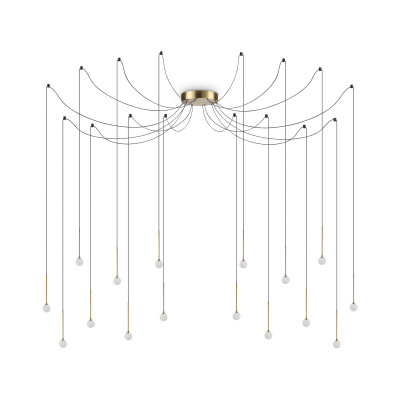 Ideal lux Lucciola Lampada a sospensione con corpo in metallo e 16 diffusori led in acrilico Colore: Ottone