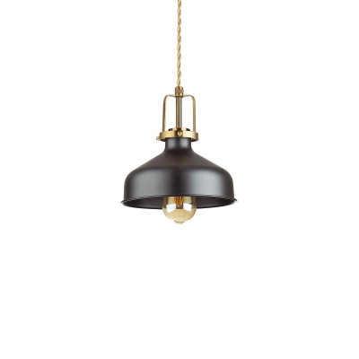 Ideal lux - Eris - Lampada a sospensione con diffusore in metallo grande dal design industrial - Colore: Nero - 1 Lampadina - E27 - 42W - IP20 - SKU: 249063