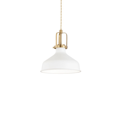 Ideal lux - Eris - Lampada a sospensione con diffusore in metallo piccolo dal design industrial - Colore: Bianco - 1 Lampadina - E27 - 42W - IP20 - SKU: 238104