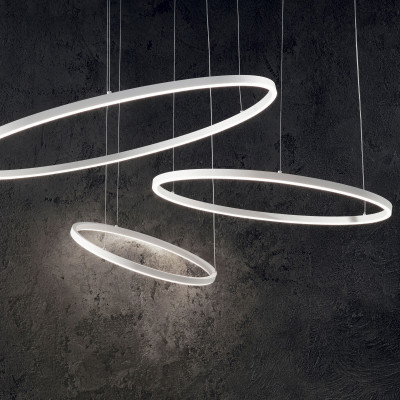 Ideal lux - Oracle Slim Round - Lampada a sospensione con diffusore rotondo a led D.50 - 1 Lampadina Led Integrato 29W - Lumen 3400 - Gradi Kelvin 4000k Luce Naturale - IP20 - SKU: 2698M