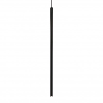 Ideal lux - Ultrathin - Lampada a sospensione con diffusore singolo a led lungo e rotondo - Colore: Nero - 1 Lampadina - Led Integrato - 11W - Lumen 1150 - Gradi Kelvin 3000k Luce Calda - IP20 - SKU: 142913
