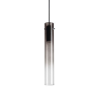 Ideal lux - Flam - Lampada a sospensione con singolo diffusore in vetro dal design moderno - Colore: Nero - 1 Lampadina - Led Integrato - 10W - Lumen 900 - Gradi Kelvin 3000k Luce Calda - IP20 - SKU: 345512