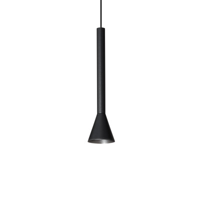 Ideal lux - Diesis - Lampada a sospensione con singolo diffusore led a cono in metallo verniciato - Colore: Nero - 1 Lampadina - Led Integrato - 7W - Lumen 500 - Gradi Kelvin 3000k Luce Calda - IP20 - SKU: 279770