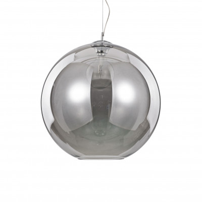 Ideal lux - Nemo - Lampada a sospensione di design in metallo con diffusore in vetro gigante - Colore: Grigio Fumè - 1 Lampadina E27 42W - IP20 - SKU: 094137