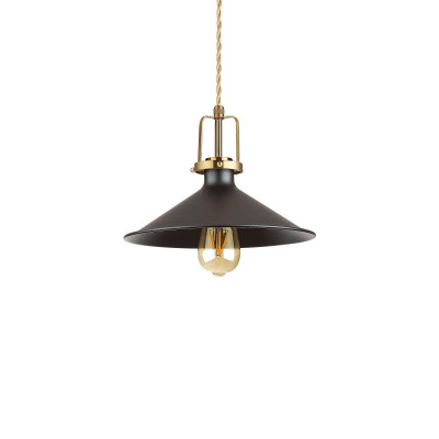 Ideal lux - Eris - Lampada a sospensione diffusore a cono in metallo piccolo dal design industrial - Colore: Nero - 1 Lampadina - E27 - 42W - IP20 - SKU: 249070