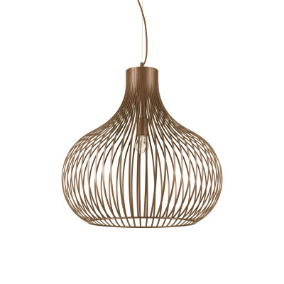 Ideal lux - Onion - Lampada a sospensione grande con paralume in metallo a forma di cipolla - Colore: Caffelatte - 1 Lampadina E27 60W - IP20 - SKU: 205311