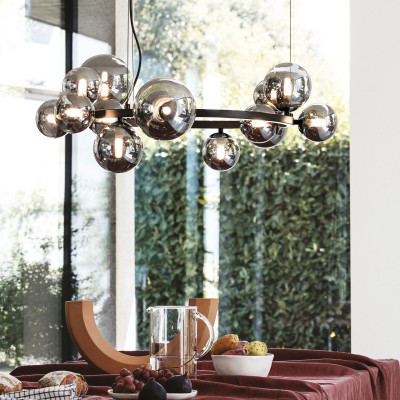 Ideal lux - Perlage - Lampada a sospensione grande struttura in metallo e 14 diffusori in vetro - 14 Lampadine G9 15W - IP20 - SKU: 2838G
