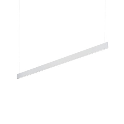 Ideal lux - Desk - Lampada a sospensione in alluminio a led con doppia emissione di luce - Colore: Bianco - 1 Lampadina - Led Integrato - 36W - Lumen 4000 - Gradi Kelvin 3000k Luce Calda - IP20 - SKU: 336206