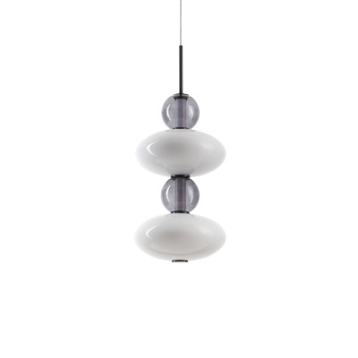 Ideal lux - Lumiere - Lampada a sospensione in metallo con diffusore a led in vetro design elegante - Colore: Bianco - 1 Lampadina Led Integrato 4W - Lumen 4550 - Gradi Kelvin 3000k Luce Calda - IP20 - SKU: 314167