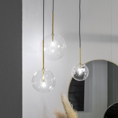 Ideal lux - Equinoxe - Lampada a sospensione in metallo e diffusore in vetro rotondo grande - 1 Lampadina G9 2W - IP20 - SKU: 3065G