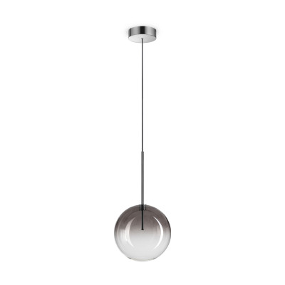 Ideal lux - Equinoxe - Lampada a sospensione in metallo e diffusore in vetro rotondo medio - Colore: Grigio Fumè - 1 Lampadina - G9 - 2W - IP20 - SKU: 345369