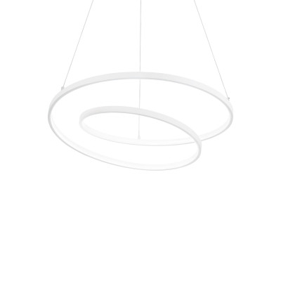 Ideal lux - Oz - Lampada a sospensione media con diffusore a LED dal design moderno - Colore: Bianco - 1 Lampadina - Led Integrato - 47W - Lumen 5100 - Gradi Kelvin 3000k Luce Calda - IP20 - SKU: 253671