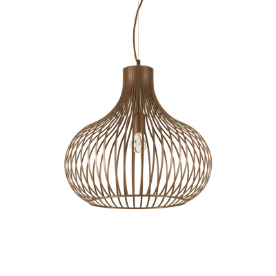 Ideal lux - Onion - Lampada a sospensione media con paralume in metallo a forma di cipolla - Colore: Caffelatte - 1 Lampadina E27 60W - IP20 - SKU: 205304