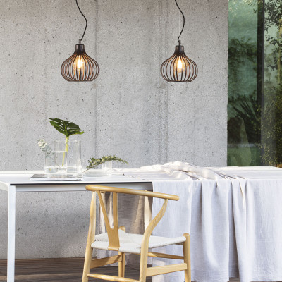 Ideal lux - Onion - Lampada a sospensione mini con paralume in metallo a forma di cipolla - Colore: Caffelatte - 1 Lampadina E27 60W - IP20 - SKU: 205281
