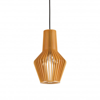 Ideal lux - Citrus - Lampada a sospensione moderna con diffusore in legno multistrato - Colore: Legno - 1 Lampadina E27 60W - IP20 - SKU: 159843