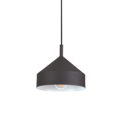 Ideal lux - Yurta - Lampada a sospensione moderna con diffusore in metallo piccolo - Colore: Nero - 1 Lampadina - E27 - 60W - IP20 - SKU: 281568