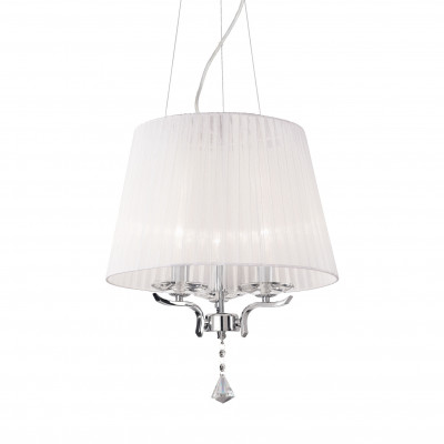 Ideal lux - Pegaso - Lampada a sospensione moderna in metallo e cristallo con paralumi in organza - 3 Lampadine E14 28W - IP20 - SKU: 0592S