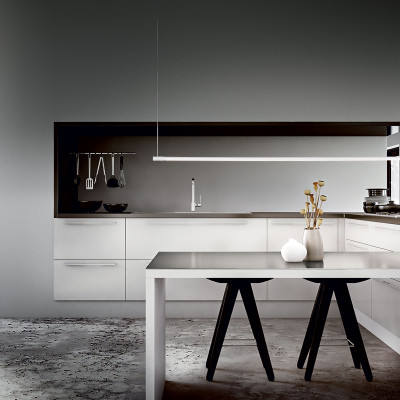 Ideal lux - Yoko - Lampada a sospensione per cucina con diffusore a led e struttura in alluminio - 1 Lampadina Led Integrato 17W - Lumen 1700 - Gradi Kelvin 3000k Luce Calda - IP20 - SKU: 2588