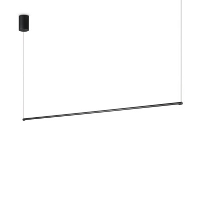 Ideal lux - Essence - Lampada a sospensione per cucina con struttura in alluminio e diffusore a led - Colore: Nero - 1 Lampadina - Led Integrato - 19W - Lumen 2350 - Gradi Kelvin 3000k Luce Calda - IP20 - SKU: 285092
