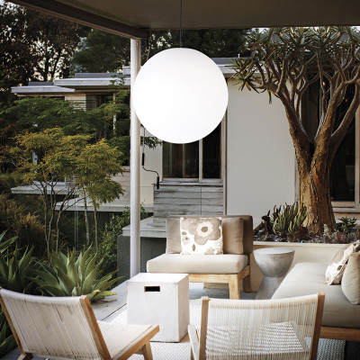Ideal lux - Sole - Lampada a sospensione per esterno mini con diffusore in acrilico - Colore: Bianco - 1 Lampadina E27 42W - IP44 - SKU: 318837