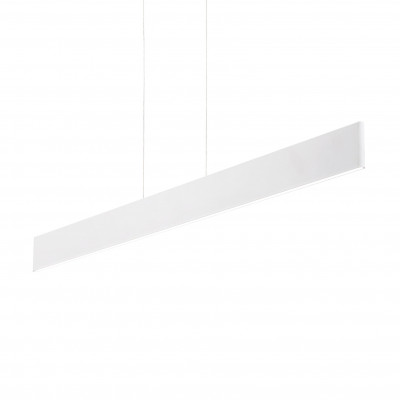 Ideal lux - Desk - Lampada a sospensione piccola in alluminio a led con doppia emissione di luce - Colore: Bianco - 1 Lampadina - Led Integrato - 32W - Lumen 2100 - Gradi Kelvin 3000k Luce Calda - IP20 - SKU: 138237