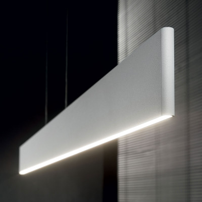 Ideal lux - Desk - Lampada a sospensione piccola in alluminio a led con doppia emissione di luce - 1 Lampadina Led Integrato 32W - Lumen 2100 - Gradi Kelvin 3000k Luce Calda - IP20 - SKU: 1382P