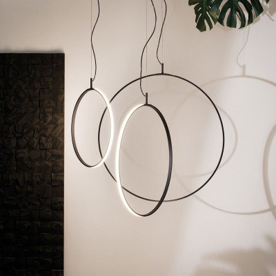Ideal lux - Circus - Lampada a sospensione piccola in metallo con diffusore in acrilico a led - Colore: Nero - 1 Lampadina Led Integrato 29W - Lumen 3200 - Gradi Kelvin 3000k Luce Calda - IP20 - SKU: 291345