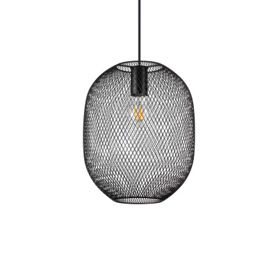 Ideal lux - Net - Lampada a sospensione piccola moderna con diffusore a rete metallica - Colore: Nero - 1 Lampadina - E27 - 42W - IP20 - SKU: 328119