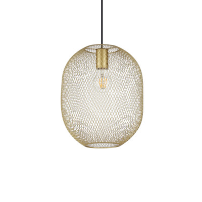 Ideal lux - Net - Lampada a sospensione piccola moderna con diffusore a rete metallica - Colore: Oro - 1 Lampadina - E27 - 42W - IP20 - SKU: 317267