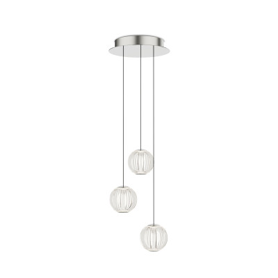 Ideal lux - Diamond - Lampada a sospensione rotonda a LED struttura in metallo e diffusori in acrilco - Colore: Trasparente - 3 Lampadine Led Integrato 15W - Lumen 1500 - Gradi Kelvin 3000k Luce Calda - IP20 - SKU: 343464