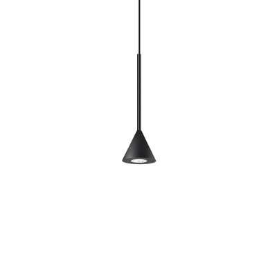 Ideal lux - Archimede - Lampada a sospensione singola a LED con diffusore in alluminio a cono - Colore: Nero - 1 Lampadina - Led Integrato - 4W - Lumen 250 - Gradi Kelvin 3000k Luce Calda - IP20 - SKU: 328348