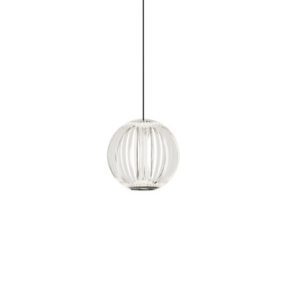 Ideal lux - Diamond - Lampada a sospensione singola a LED struttura in metallo e diffusore in acrilco - Colore: Trasparente - 1 Lampadina Led Integrato 5W - Lumen 500 - Gradi Kelvin 3000k Luce Calda - IP20 - SKU: 343457